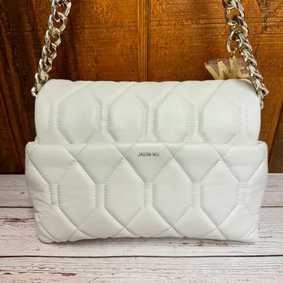 JASON WU Kin Quilted Leather Small Shoulder Bag - White - Picture 2 of 6